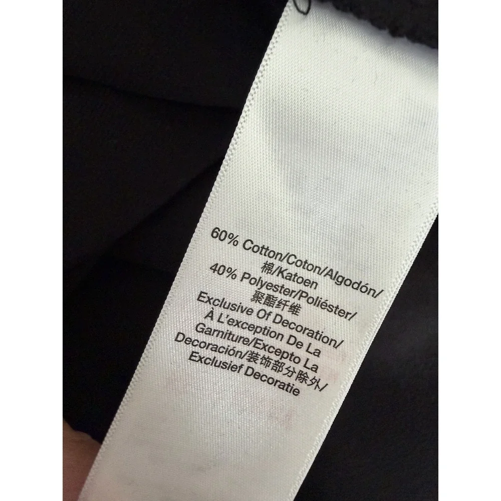 DKNY Sport Black Sweatshirt Women Size M Rhinestone Logo Crewneck Pullover - Picture 7 of 8